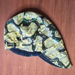 VTG Comeaux Welding‎ Hat Money Print Reversible Soft Brim 10 Inch  XL Unique Cap